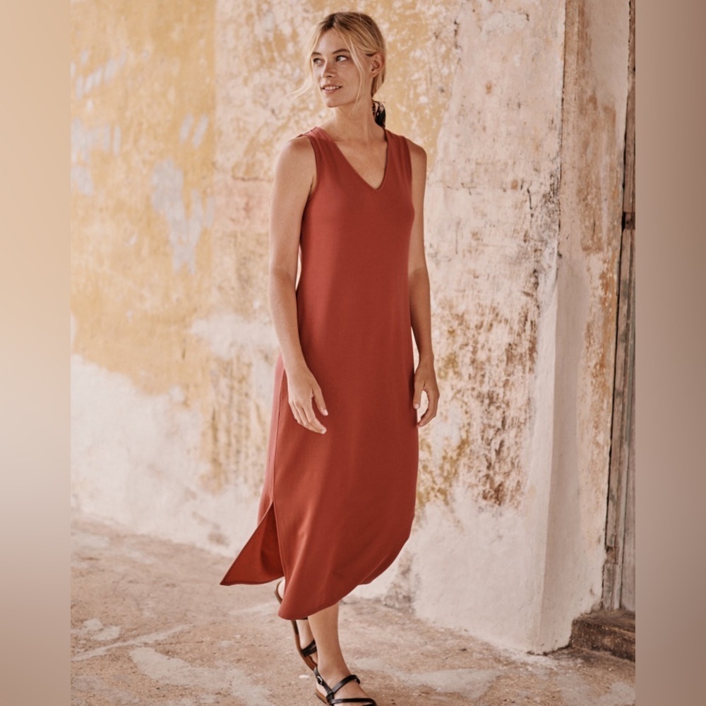garnet hill easy knit relaxed fit midi dress